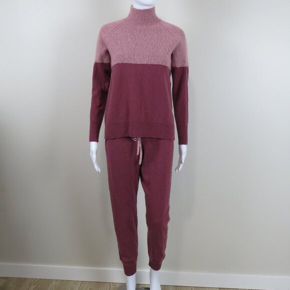 Summersalt Luxe Merino Wool Cashmere Blend Two Tone Sweater Jogger Set MEDIUM - Picture 1 of 16
